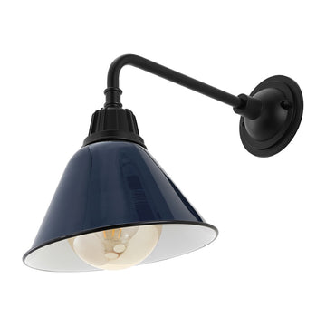 Croydon 9.63"  Farmhouse Industrial Indoor/Outdoor Iron LED Gooseneck Arm Outdoor Sconce - JONATHAN Y
